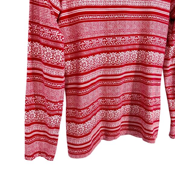 The TALBOTS Tee Small Red Cozy Soft Holiday Christmas Blouse Shirt Top Winter - Picture 4 of 8